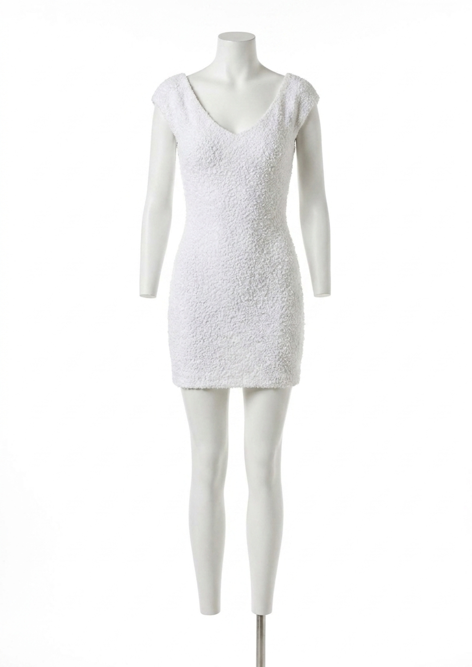 NEW ASTR pucker tank mini dress in white